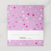 Carte De Placement Motif Des Coeurs, Coeurs Violets, Amour, Mariage (Extérieur déplié)