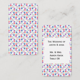 Carte De Placement Motif floral aquarelle vibrant Fleurs sauvages