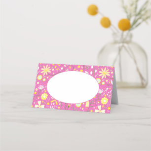 Carte De Placement Motif floral Fleur sauvage rose moderne
