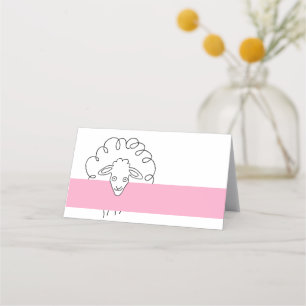 Carte De Placement Moutons Fantaisistes de Printemps
