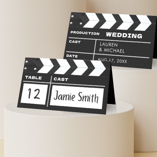Carte De Placement Movie Film Clap Board Wedding Reception Table