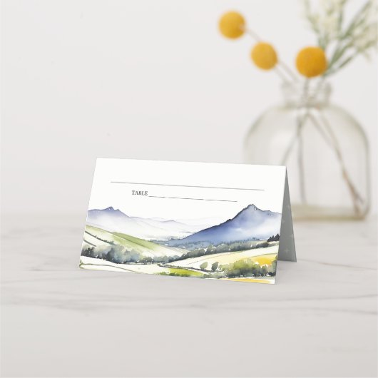 Carte De Placement Moyenne Pays Printemps Floral Paysage Mariage dans (Dos)