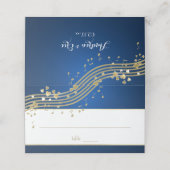 Carte De Placement Musical Hearts Blue and Gold Event (Extérieur déplié)