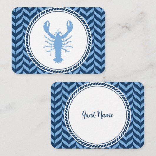 Carte De Placement Nautical Blue Lobster côtier (Devant / Derrière)