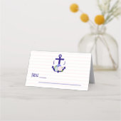 Carte De Placement Nautical Floral Stripes Wedding (Devant)