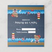 Carte De Placement Nautique Garçon Marine Rouge Sièges d'anniversaire (Extérieur déplié)