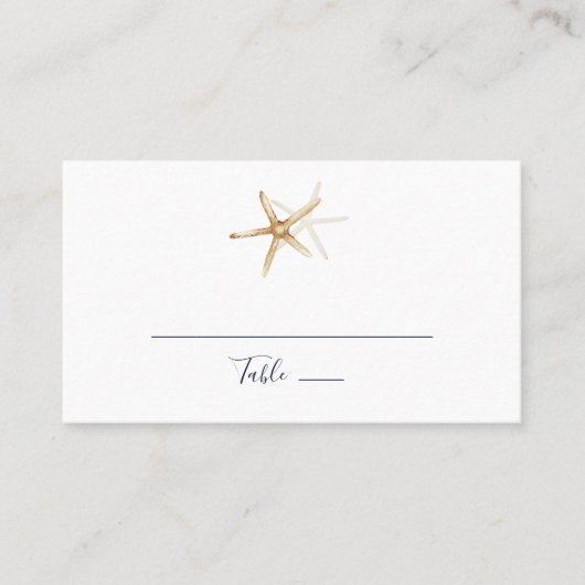Carte De Placement Nautique moderne | Mariage plat Starfish (Devant)