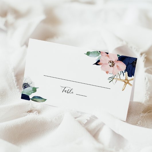 Carte De Placement Nautique moderne | Mariage plié floral