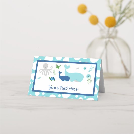 Carte De Placement Nautique Sous Le Baby shower De Mer (Devant)