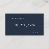 Carte De Placement Navy Blue Botanical Wedding (Dos)
