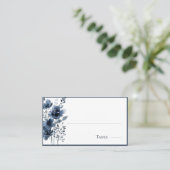 Carte De Placement Navy Blue Botanical Wedding (Debout devant)