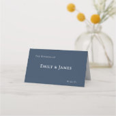 Carte De Placement Navy Blue Botanical Wedding (Dos)