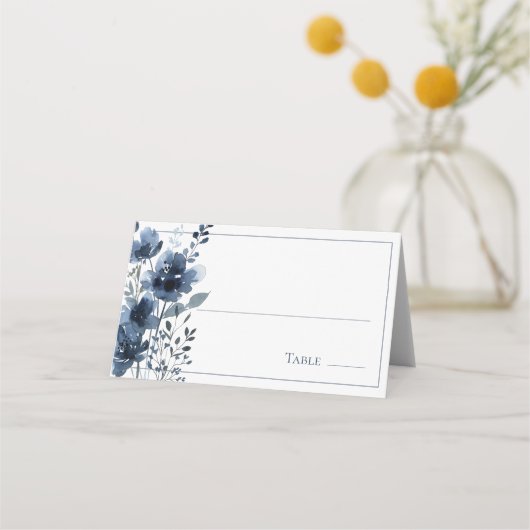 Carte De Placement Navy Blue Botanical Wedding (Devant)