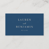 Carte De Placement Navy Élégant Floral (Dos)