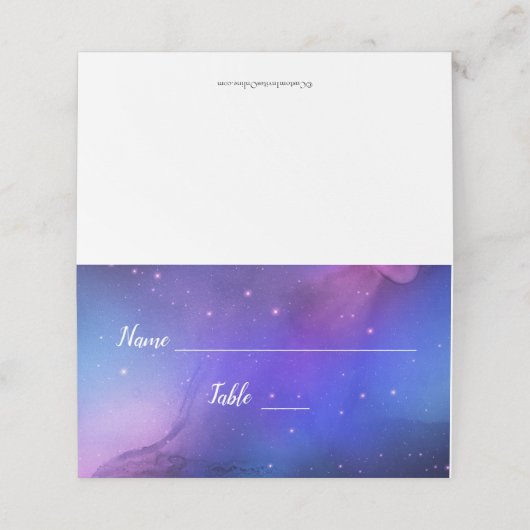 Carte De Placement Nebula violette Art Céleste Mariage Table Place (Extérieur déplié)