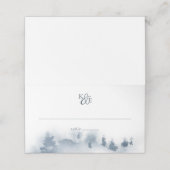 Carte De Placement Neige | Mariage de monogramme (Extérieur déplié)