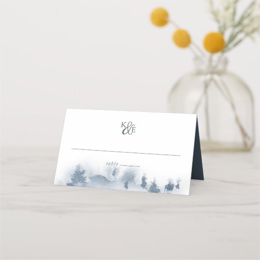 Carte De Placement Neige | Mariage de monogramme (Devant)