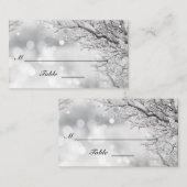 Carte De Placement Neige mousseuse et glace Mariage d'hiver plat (Devant / Derrière)