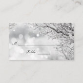 Carte De Placement Neige mousseuse et glace Mariage d'hiver plat (Devant)