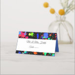 Carte De Placement Neon Paint Splatter, étoile Bat mitzvah de David<br><div class="desc">Carte cool de peinture néon splatter place avec des couleurs vives de vert,  violet,  rouge,  bleu,  orange,  jaune. Blue Star de David sur le côté avant.</div>