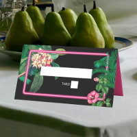 Neon Pink Tropical Retro Botanical Mariage