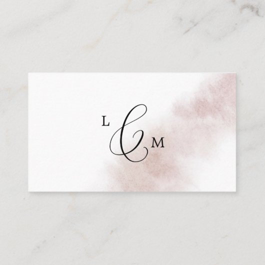 Carte De Placement Nettoyage aquarelle | Mariage plat (Dos)