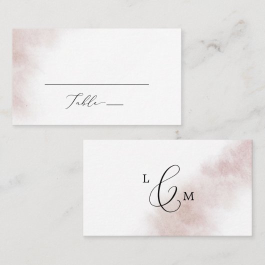 Carte De Placement Nettoyage aquarelle | Mariage plat (Devant / Derrière)