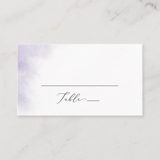 Carte De Placement Nettoyage aquarelle | Mariage plat violet (Devant)