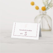 Carte De Placement Nettoyer la feuille blanche et rose simple | Maria (Dos)