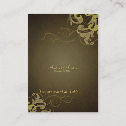 Carte De Placement Noble Gold et Brown table de défilement (Devant)
