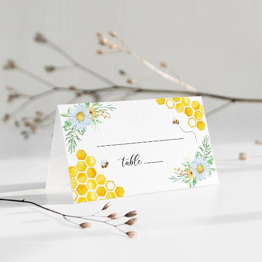 Carte De Placement Noces abeille miel florale