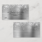 Carte De Placement Noces de mariage Argent Pailleté 25 ans (Devant / Derrière)