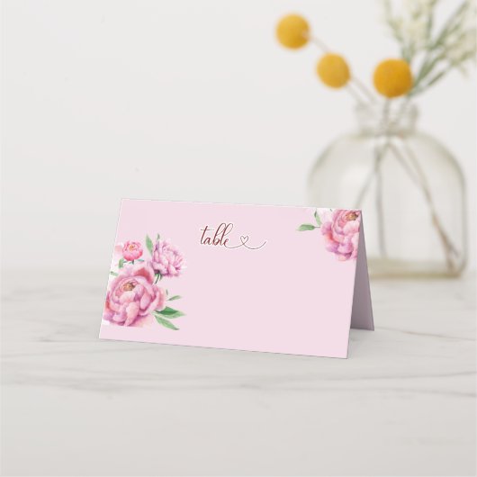 Carte De Placement Noces de Pivoine (Devant)