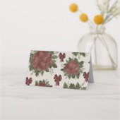 Carte De Placement Noël botanique élégant (Dos)