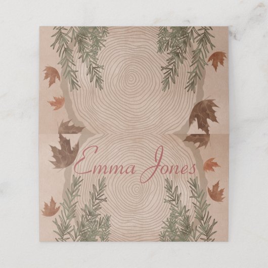 Carte De Placement Noël botanique élégant (Extérieur déplié)