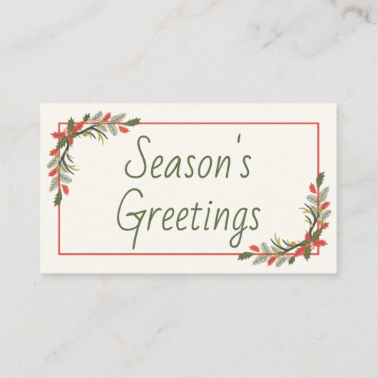 Carte De Placement Noël classique (Dos)