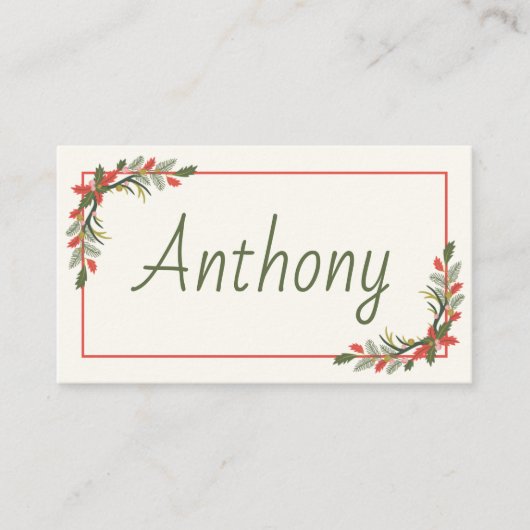 Carte De Placement Noël classique (Devant)