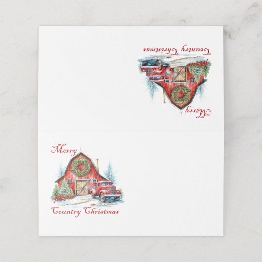Carte De Placement Noël du pays (Extérieur déplié)