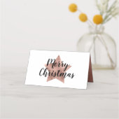 Carte De Placement Noël étoile or rose élégant (Dos)