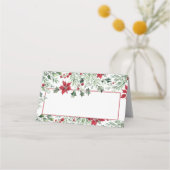 Carte De Placement Noël houx aquarelle (Devant)