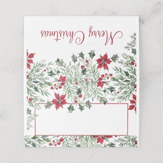 Carte De Placement Noël sacré de l'aquarelle (Extérieur déplié)