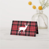 Carte De Placement Noël Scottish Red Tartan Plaid Motif Stade (Dos)