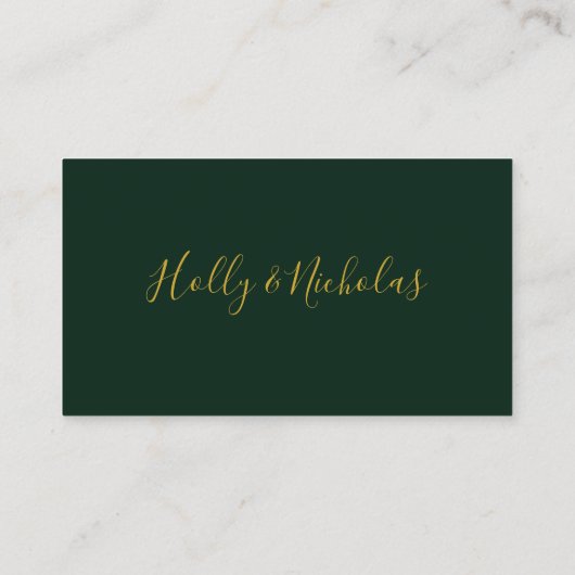 Carte De Placement Noël simple et élégant | Mariage plat vert (Dos)