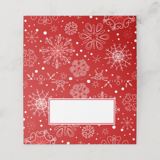 Carte De Placement Noël Snowflakes Nom Carte Place (Extérieur déplié)