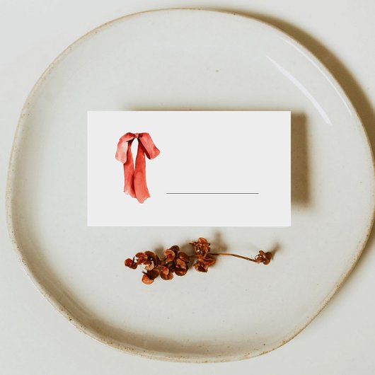 Carte De Placement Nœud rouge classique pour les fêtes