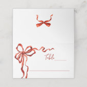 Carte De Placement Nœud Rouge Fantaisiste Funky pour la fête de Noël (Extérieur déplié)