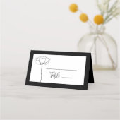 Carte De Placement Noir blanc minimal Sophisticé Élégant Script (Devant)