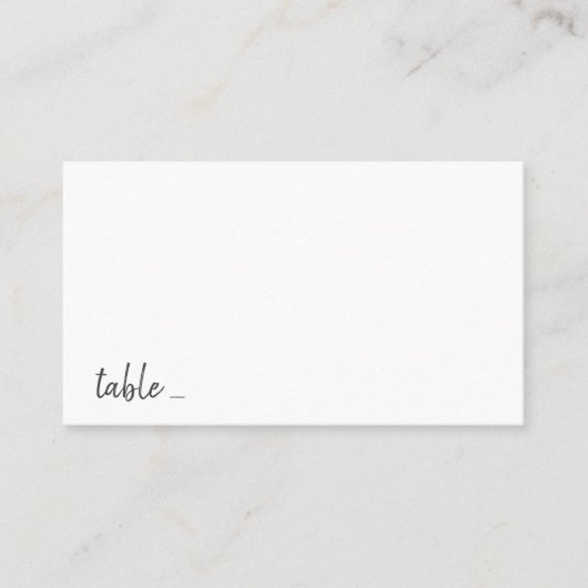 Carte De Placement Noir blanc minimaliste manuscrit mariage (Devant)