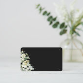 Carte De Placement Noir blanc Snowberry + Mariage Eucalyptus plat (Debout devant)