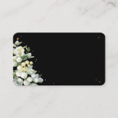 Carte De Placement Noir blanc Snowberry + Mariage Eucalyptus plat (Devant)
